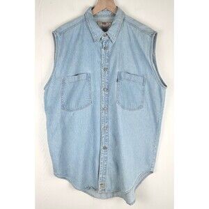 VTG Levi’s Mens Size XL Levis Denim Vest Shirt Thickness Gray Tab EUC